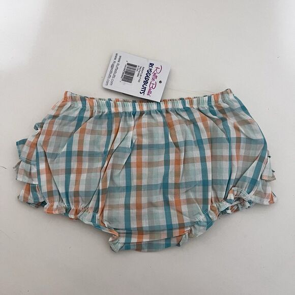 RuffleButts Presley Plaid Ruffled Bloomers Diaper Cover Girls Size 6-12 Months - Picture 10 of 10